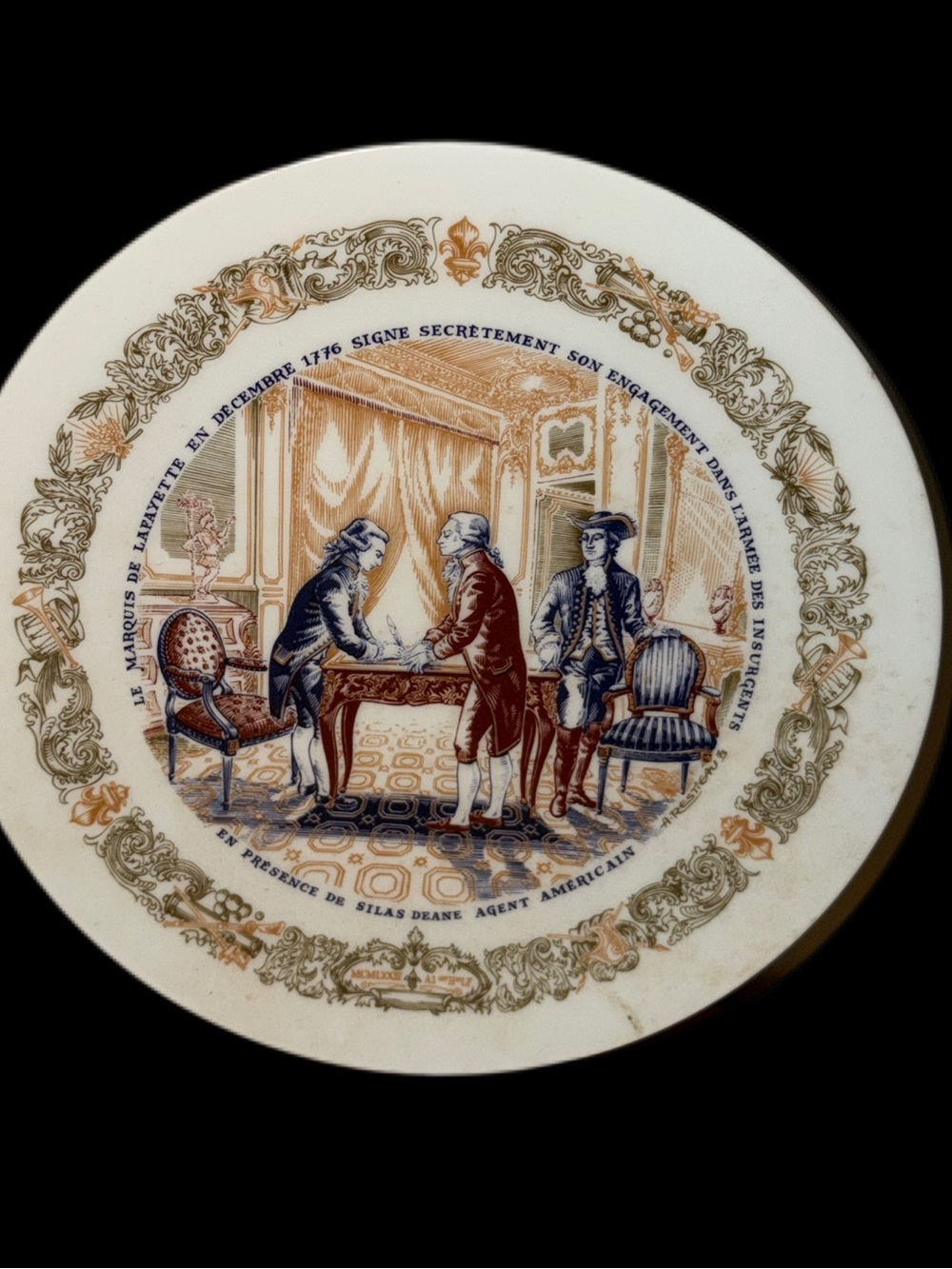 Five BiCentennial Limoges Plates of Le Marquis de LaFayette for